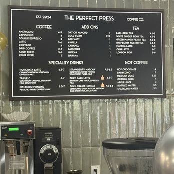 The Perfect Press Coffee - Menu - Coffee & Tea Near Me - Tampa, Florida The Perfect Press Coffee - Menu - Coffee & Tea Near Me - Tampa, Florida