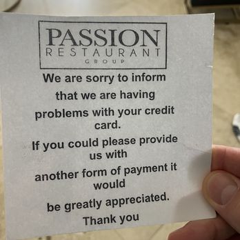 Crazy About You - Laminated card lying about credit card reader "problems" to get you to pay cash. - Mediterranean Near Me - Miami, Florida Crazy About You - Laminated card lying about credit card reader "problems" to get you to pay cash. - Mediterranean Near Me - Miami, Florida
