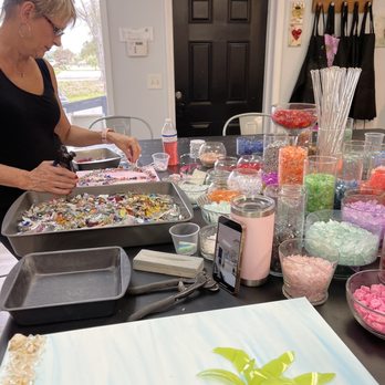 Crushed Glass Art Studio PCB - Art Classes Near Me - Panama City Beach, Florida