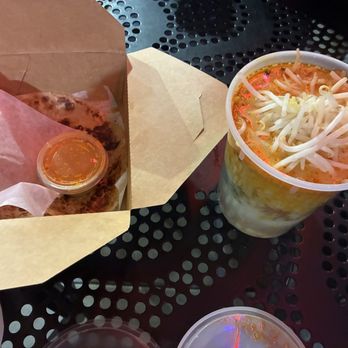 Uncle Fung Borneo Eatery - Roti Prata (small $5.50) & Singapore Laksa (egg noodle - $15.50) - Indonesian Near Me - Long Beach, California