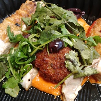 Not Your Average Joe's - Reston - Seasonal Romesco Rockfish (to go) - seemed small but filling & sauce has some heat.  Recommend! - New American Near Me - Reston, Virginia