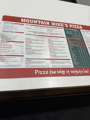Menu photo 1 Mountain Mike's Pizza Sacramento, CA Menu photo 1 Mountain Mike's Pizza Sacramento, CA