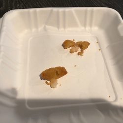 Chicken Kitchen - Fried shrimp has a tiny cut piece of Shrimp Basket Dinner.  Not worth, not good. You don't even taste shrimp, just breading