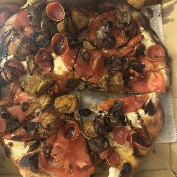 Sicilian Oven - Eggplant pizza with added mushroom and pepperoni - Italian Near Me - Lighthouse Point, Florida