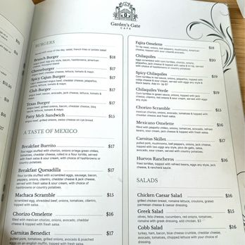 Garden's Gate Cafe - Menu - Burgers, A Taste of Mexico, Salads : 11/25 - Breakfast & Brunch Near Me - San Jose, California Garden's Gate Cafe - Menu - Burgers, A Taste of Mexico, Salads : 11/25 - Breakfast & Brunch Near Me - San Jose, California