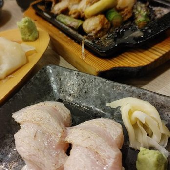 Rinka - Seared Chutoro and garlic scallops and asparagus, yum!! - Japanese Near Me - Honolulu, Hawaii Rinka - Seared Chutoro and garlic scallops and asparagus, yum!! - Japanese Near Me - Honolulu, Hawaii