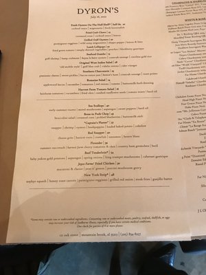 Menu photo 2 Dyron's Low Country Mountain Brook, AL Menu photo 2 Dyron's Low Country Mountain Brook, AL