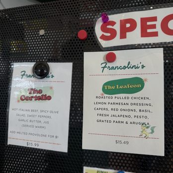 Francolini’s - Special menu items - Sandwiches Near Me - New Orleans, Louisiana Francolini’s - Special menu items - Sandwiches Near Me - New Orleans, Louisiana