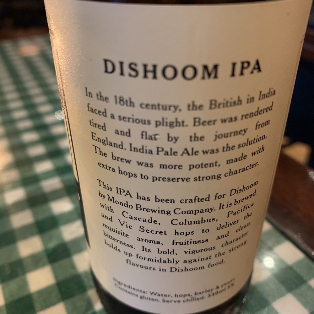 Dishoom - Story of the Dishoom IPA - Indian Near Me - Edinburgh, EDH