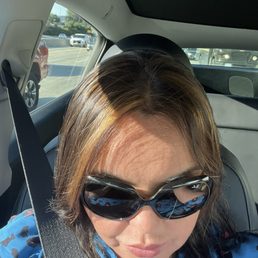 Brown highlights against my natural black hair.