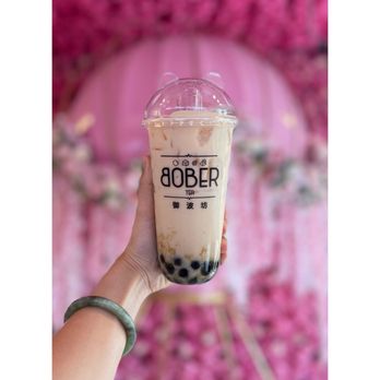 Bober Tea & Coffee - Jasmine Milk Tea with stir-fried boba - Bubble Tea Near Me - Pleasanton, California