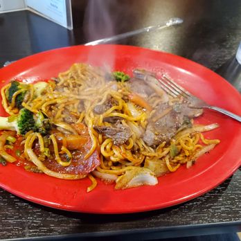Ayce Mongolian BBQ - Beef with lo mein noodles (second course). - Mongolian Near Me - Middle Island, New York Ayce Mongolian BBQ - Beef with lo mein noodles (second course). - Mongolian Near Me - Middle Island, New York