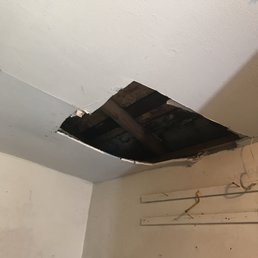 This is the whole the man they sent out had cut in the dry wall and never fixed the issue