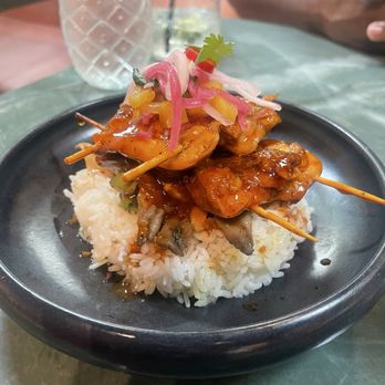 Aaktun Coffee & Bar - HULI HULI CHICKEN SKEWERS - Coffee & Tea Near Me - Durham, North Carolina