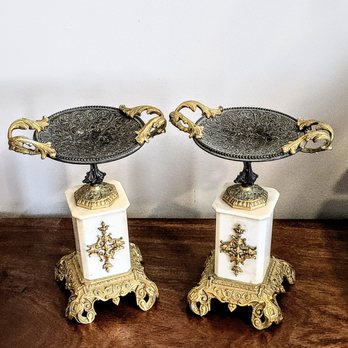 Patina Market - Pair of gorgeous French marble & bronze tazzas. - Antiques Near Me - Charleston, South Carolina Patina Market - Pair of gorgeous French marble & bronze tazzas. - Antiques Near Me - Charleston, South Carolina