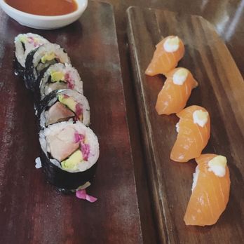 Uchiko Austin - Salmon nigiri - Sushi Bars Near Me - Austin, Texas Uchiko Austin - Salmon nigiri - Sushi Bars Near Me - Austin, Texas