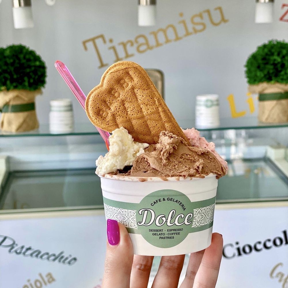 Dolce Gelateria - Large cup, 3 flavors ~ Rocher, Italian Rainbow Cookie, Fig & Honey - Desserts Near Me - Franklin Square, New York Dolce Gelateria - Large cup, 3 flavors ~ Rocher, Italian Rainbow Cookie, Fig & Honey - Desserts Near Me - Franklin Square, New York