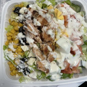 Deli & Bop - Chop chop salad with chicken. You can also get it with Salmon or Bulgogi Beef. - Korean Near Me - Honolulu, Hawaii