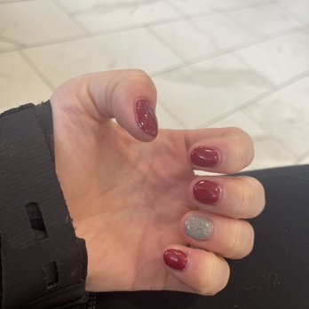 La Bella Nail Spa - Right after she "completed" my nails - Nail Salons Near Me - Muncie, Indiana La Bella Nail Spa - Right after she "completed" my nails - Nail Salons Near Me - Muncie, Indiana
