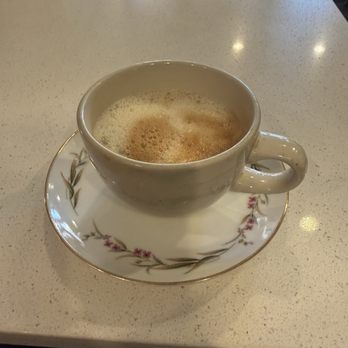 Higher Grounds Cafe - Espresso macchiato, half consumed, because I couldn't wait - Coffee & Tea Near Me - Golden, Colorado