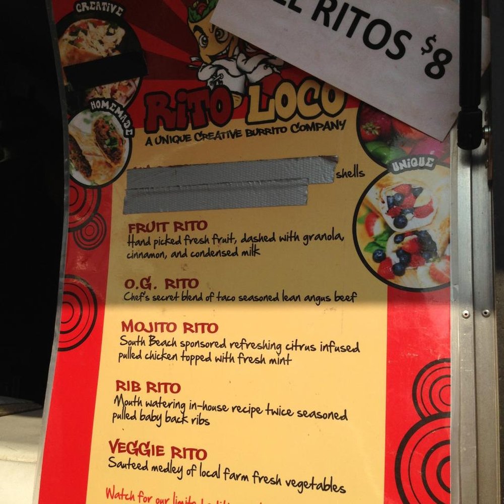 Rito Loco Truck - The menu. - Food Trucks Near Me - Washington, DC, District of Columbia Rito Loco Truck - The menu. - Food Trucks Near Me - Washington, DC, District of Columbia