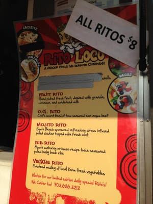 Menu photo 3 Rito Loco Truck Washington, DC, DC