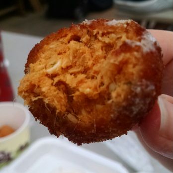 Dr Wutzit's Wonder Balls - Inside of buffalo chicken balls - Street Vendors Near Me Dr Wutzit's Wonder Balls - Inside of buffalo chicken balls - Street Vendors Near Me