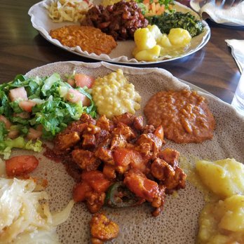 Keren Restaurant - Keren special  (chicken and beef in the far side) we asked for it to be very spicy - Ethiopian Near Me - Washington, DC, District of Columbia