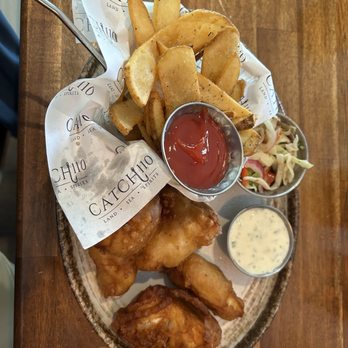 Catch 110 - Fish and chip dinner, with side of coleslaw - Seafood Near Me - Biloxi, Mississippi