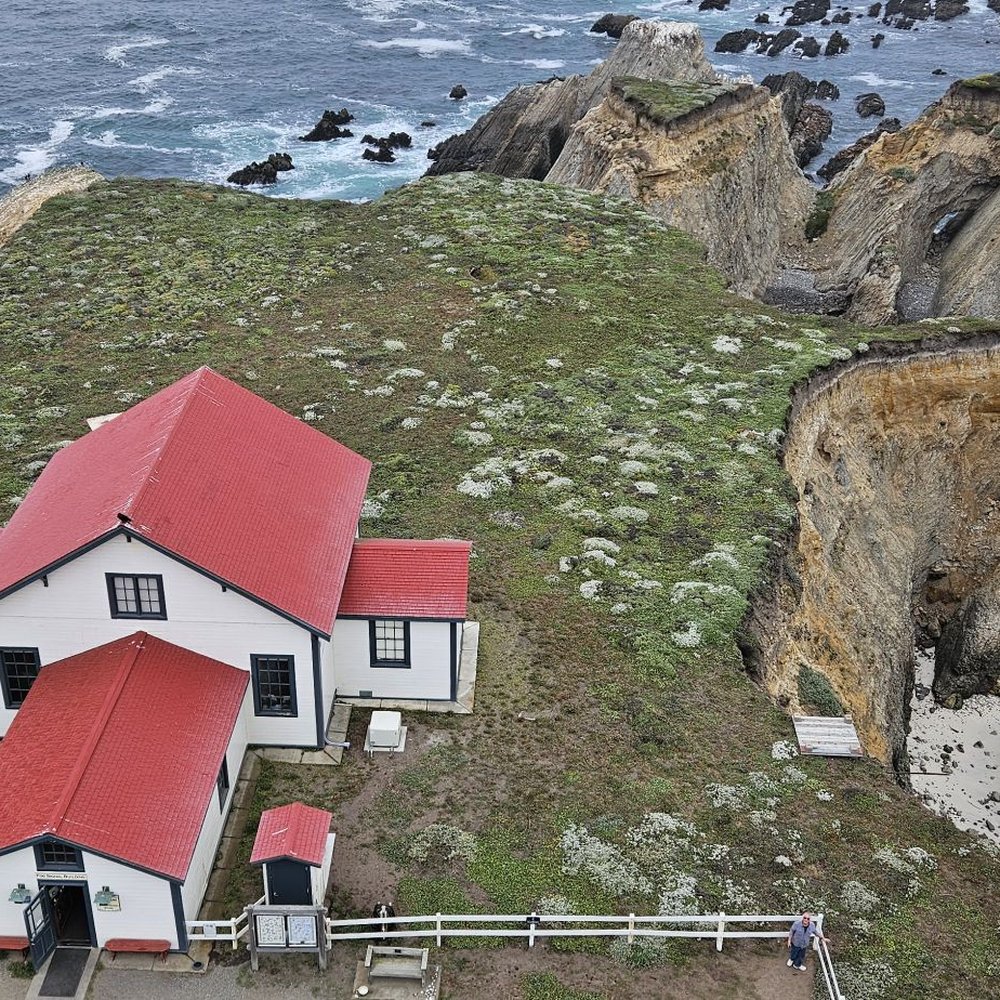 Point Arena Light Station - Gift shop and museum as seen from the lighthouse - Landmarks & Historical Buildings Near Me - Point Arena, California Point Arena Light Station - Gift shop and museum as seen from the lighthouse - Landmarks & Historical Buildings Near Me - Point Arena, California