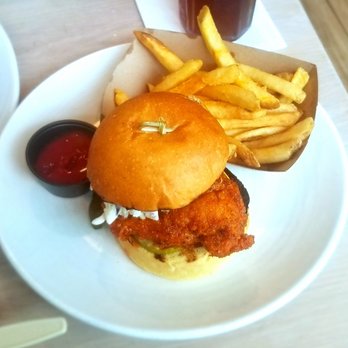 Cask & Larder - Fried chicken sandwich with coleslaw was delicious! - Southern Near Me - Orlando, Florida
