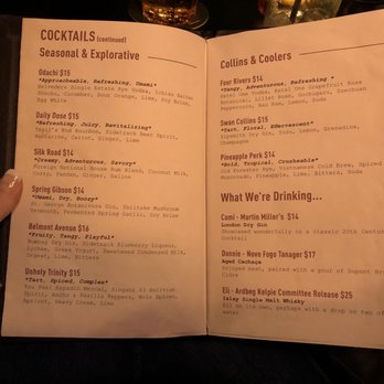 Foreign National - Some of the menu! - Cocktail Bars Near Me - Seattle, Washington