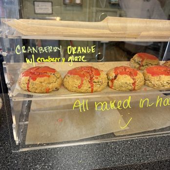 Lady and the Shallot - gluten-free cranberry orange scone w/ cranberry glaze - Vegan Near Me - EWING, New Jersey Lady and the Shallot - gluten-free cranberry orange scone w/ cranberry glaze - Vegan Near Me - EWING, New Jersey