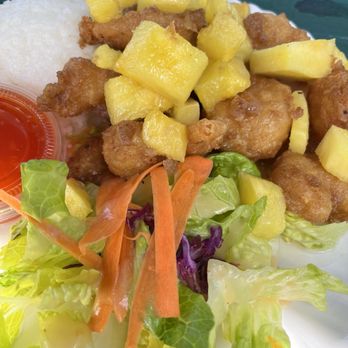 Zane's Simply Shrimp - Coconut pineapple shrimp plate ($17) - Food Trucks Near Me - Haleiwa, Hawaii