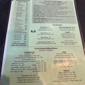 Fraser Valley Distilling - Menu - Distilleries Near Me - Fraser, Colorado