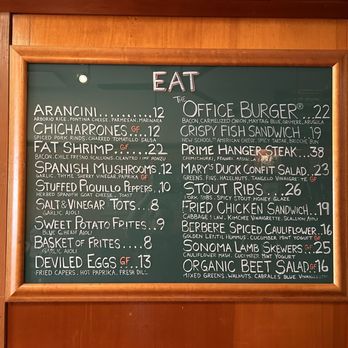 Father's Office - The menu inside the establishment. - Burgers Near Me - Los Angeles, California