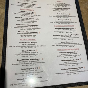 Flip Side - Beer list - Burgers Near Me - Columbus, Ohio
