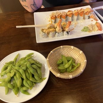Sushi Q7 - Cleavage and edamame . Didn't realize until we added! - Sushi Bars Near Me - Jessup, Maryland
