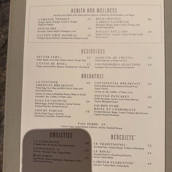 La Fontaine - Menu page 1 - Breakfast & Brunch Near Me - Las Vegas, Nevada La Fontaine - Menu page 1 - Breakfast & Brunch Near Me - Las Vegas, Nevada