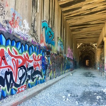 Donner Pass Railroad Tunnel Hike - Graffiti inside the tunnels - Hiking Near Me - Truckee, California