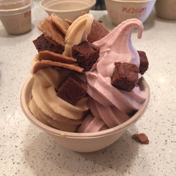 Yoga-urt - Strawberry and salted caramel zen, topped with Charlie's brownie bites. Amazing. - Ice Cream & Frozen Yogurt Near Me - Glendale, California
