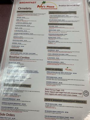 Menu photo 8 Pete's Place Greenacres, FL