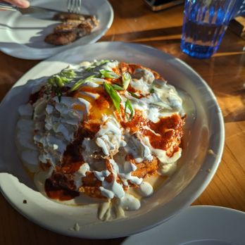 Rough & Tumble Pub - Potato waffle with side of pork sausage patty - Pubs Near Me - Seattle, Washington