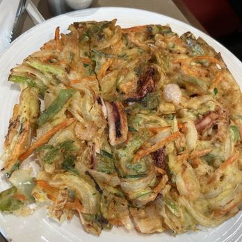 Hansang Tofu - 4. Seafood Pancake ...amazing!! Light fluffy and just the right amount of crunch - Korean Near Me - Milpitas, California Hansang Tofu - 4. Seafood Pancake ...amazing!! Light fluffy and just the right amount of crunch - Korean Near Me - Milpitas, California