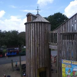 Playground with silo slide