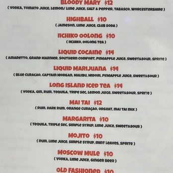 Breakroom - Cocktails menu as of Aug 2025 - Sports Bars Near Me - Honolulu, Hawaii