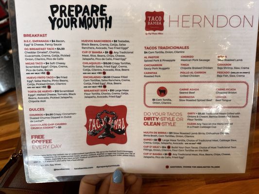 Menu photo 2 Taco Bamba Herndon Herndon, VA