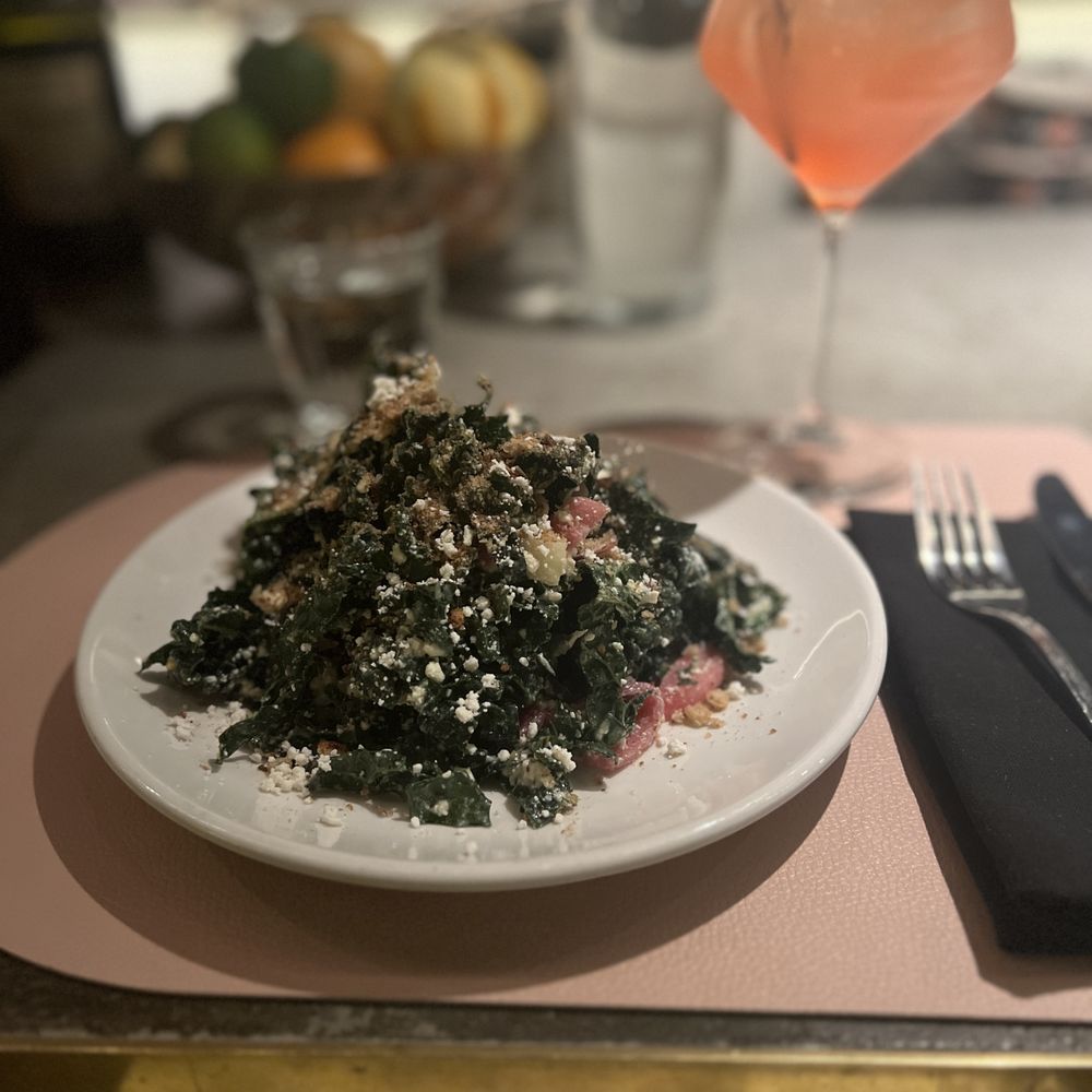 First & Last - tuscan kale salad and the first glance cocktail - Italian Near Me - Phoenix, Arizona First & Last - tuscan kale salad and the first glance cocktail - Italian Near Me - Phoenix, Arizona