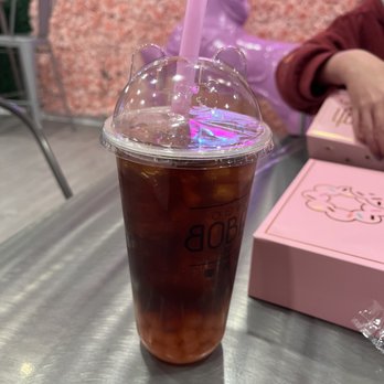 Bober Tea - Not sure if you can see how adorable the lid is. - Donuts Near Me - Carmel, Indiana Bober Tea - Not sure if you can see how adorable the lid is. - Donuts Near Me - Carmel, Indiana