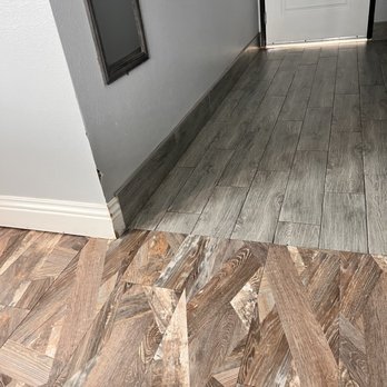 Surf City Inn - weirdest floor tile I've ever seen, bad workmanship - Hotels Near Me - Huntington Beach, California